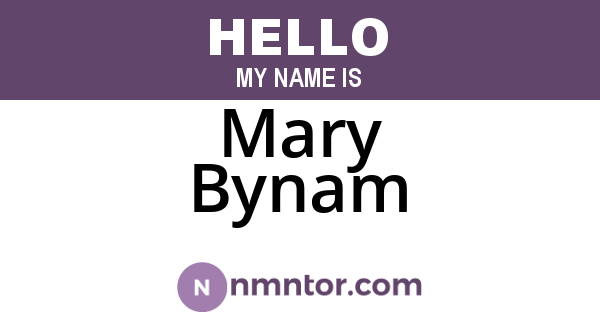 Mary Bynam