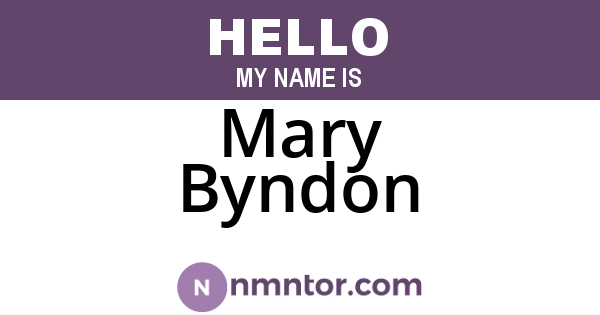 Mary Byndon