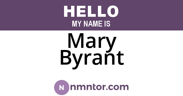 Mary Byrant