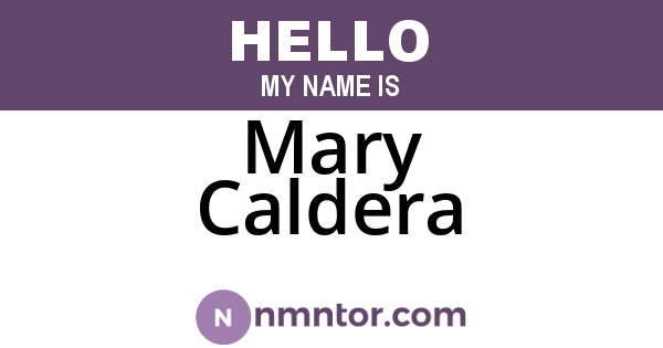 Mary Caldera