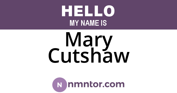 Mary Cutshaw