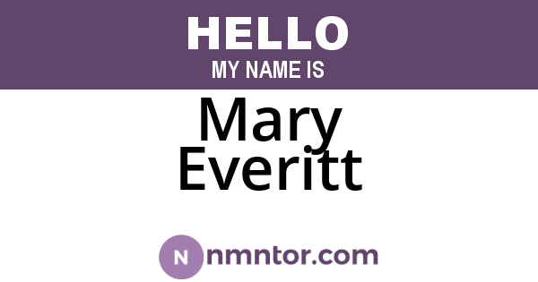 Mary Everitt