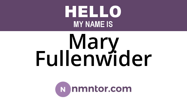 Mary Fullenwider