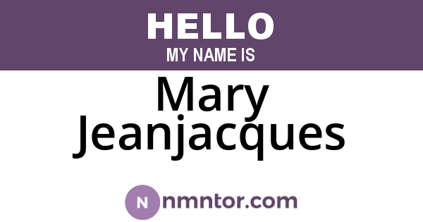 Mary Jeanjacques
