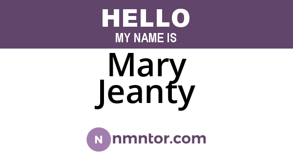 Mary Jeanty