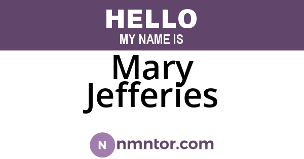 Mary Jefferies