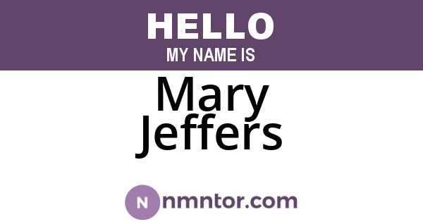 Mary Jeffers