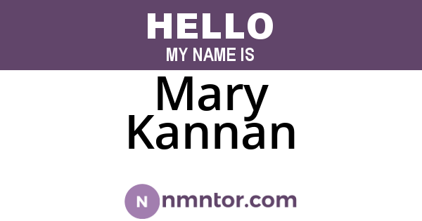 Mary Kannan