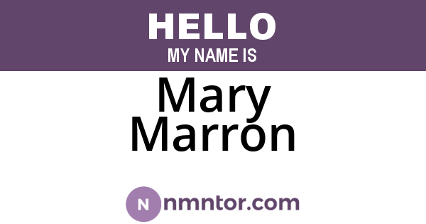 Mary Marron