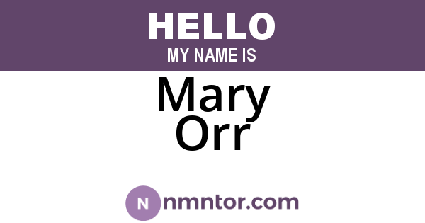 Mary Orr