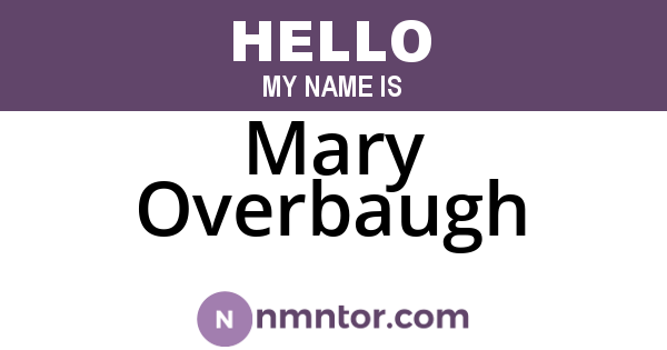Mary Overbaugh