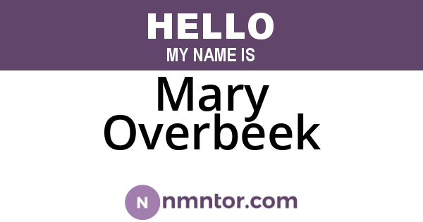 Mary Overbeek