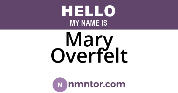 Mary Overfelt