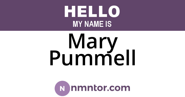 Mary Pummell