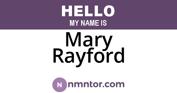 Mary Rayford