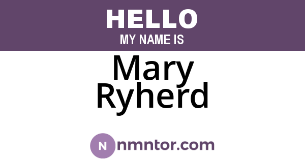 Mary Ryherd