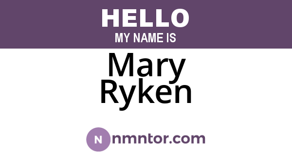 Mary Ryken