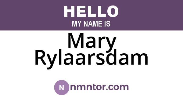 Mary Rylaarsdam