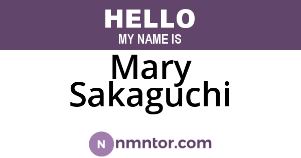 Mary Sakaguchi