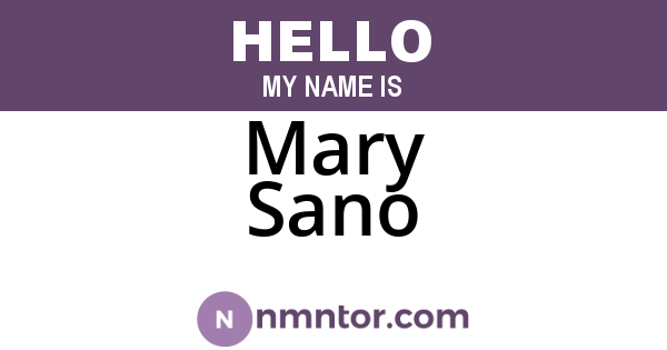 Mary Sano