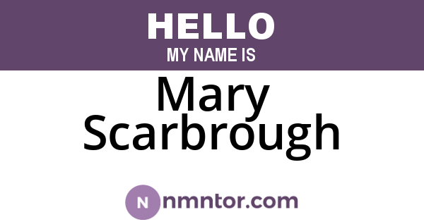 Mary Scarbrough