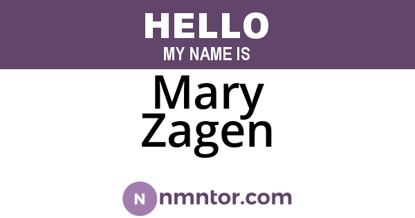Mary Zagen