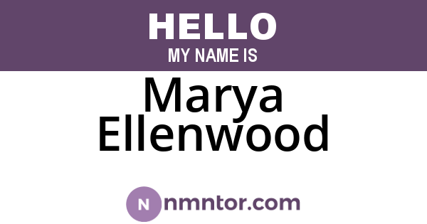 Marya Ellenwood