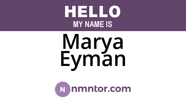 Marya Eyman