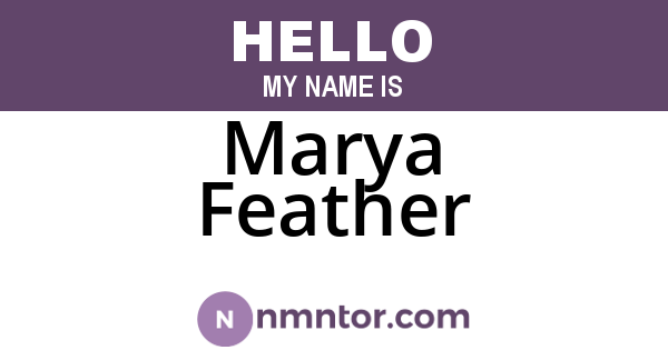 Marya Feather