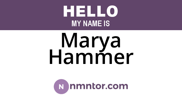 Marya Hammer