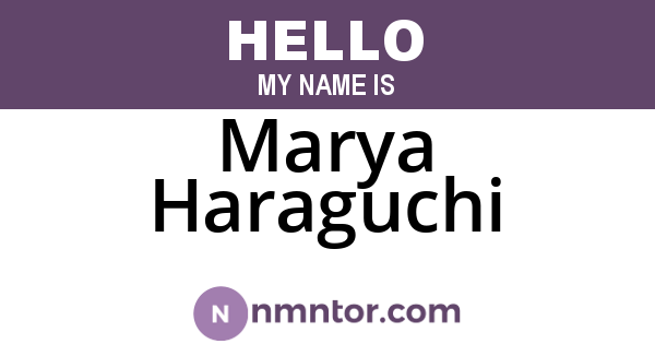 Marya Haraguchi