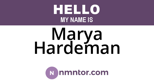 Marya Hardeman