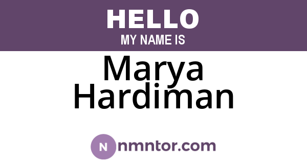 Marya Hardiman