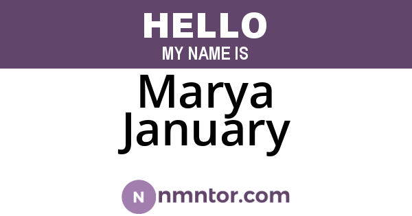 Marya January