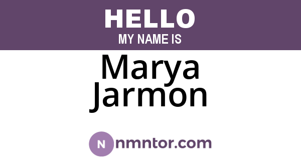 Marya Jarmon