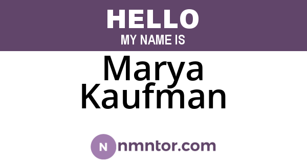 Marya Kaufman