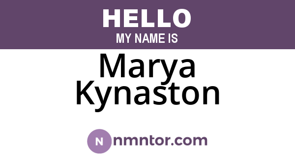 Marya Kynaston