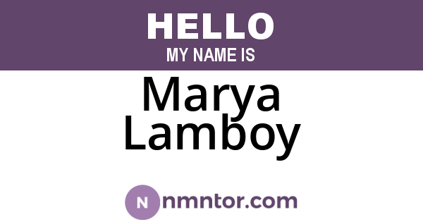 Marya Lamboy