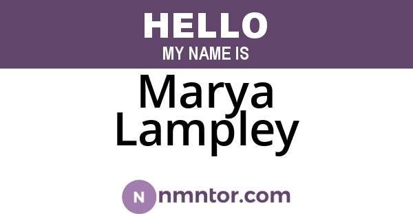 Marya Lampley