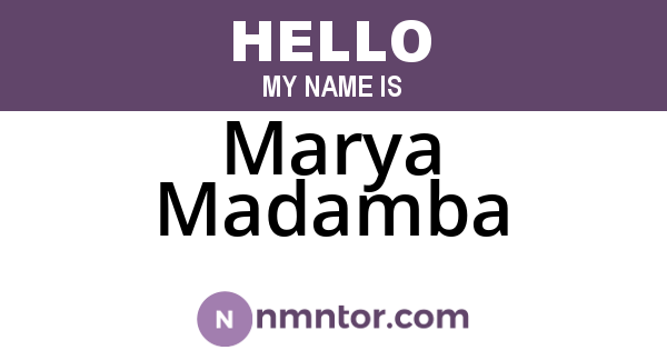 Marya Madamba