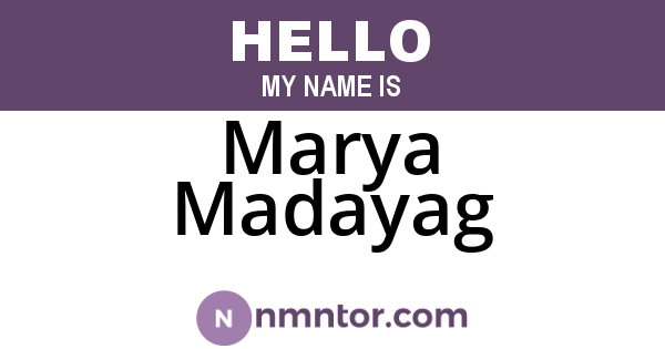 Marya Madayag