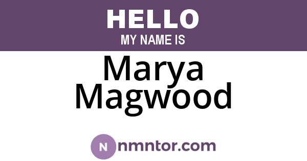 Marya Magwood
