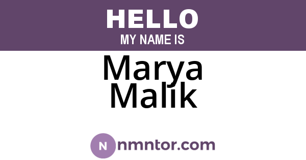 Marya Malik