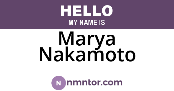 Marya Nakamoto