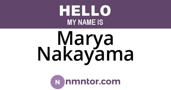 Marya Nakayama
