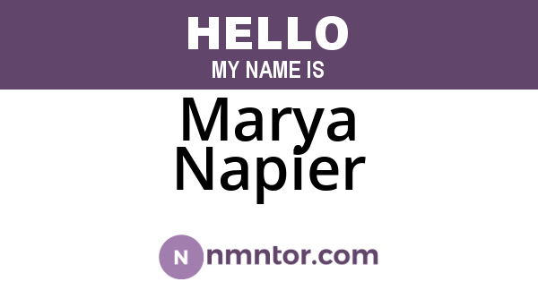 Marya Napier