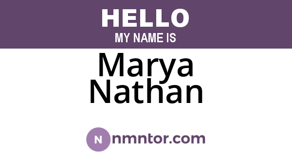 Marya Nathan