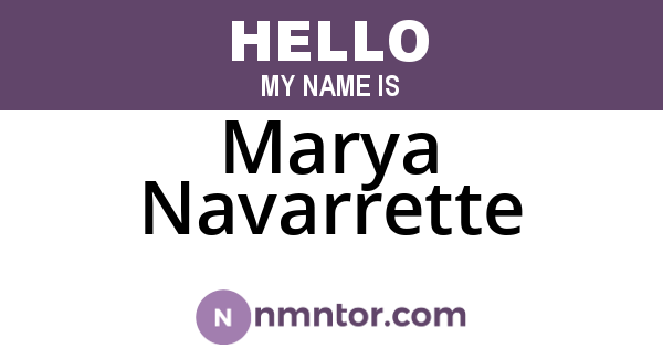 Marya Navarrette