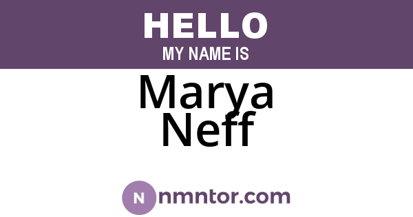 Marya Neff