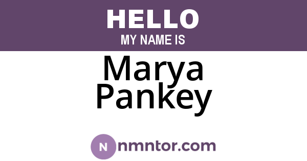 Marya Pankey